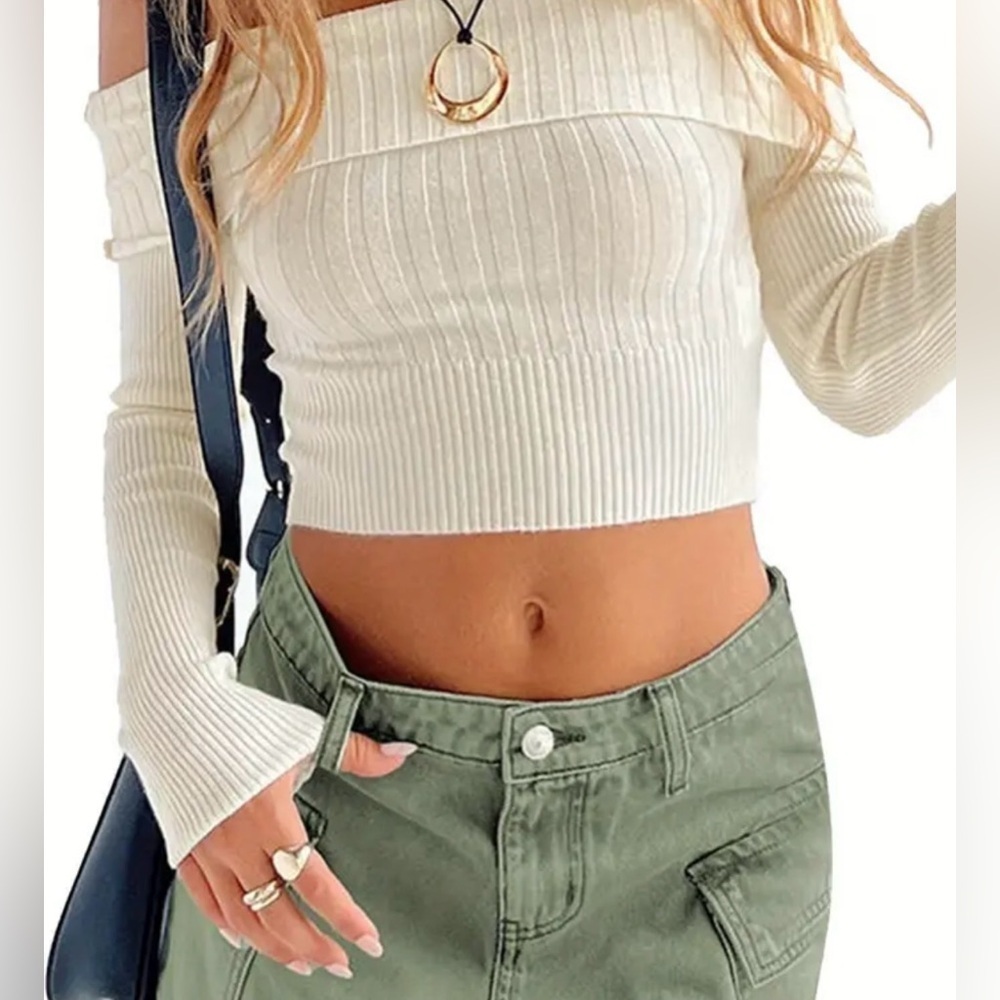Off Shoulder T-Shirt, - Picture 2 of 7